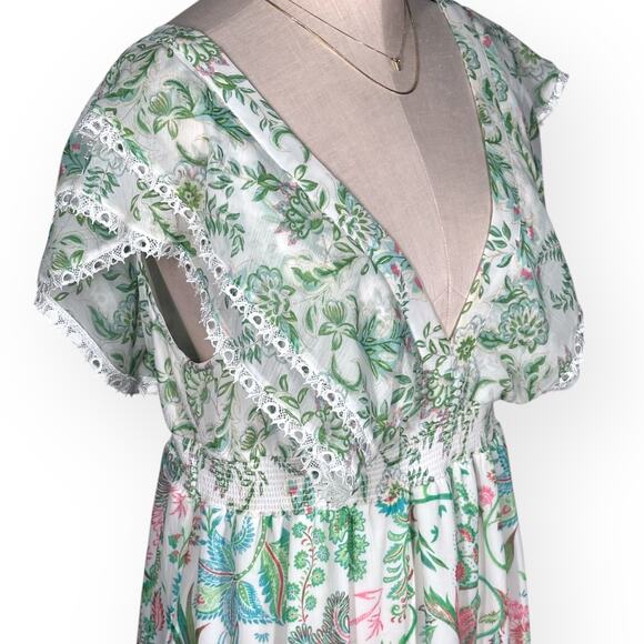 HOUSE OF HARLOW PaisleyTiered Maxi Dress Fairy Beach Boho V-Back Cottagecore - Picture 4 of 13